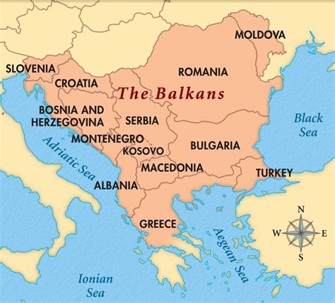 Map of Balkan Peninsula